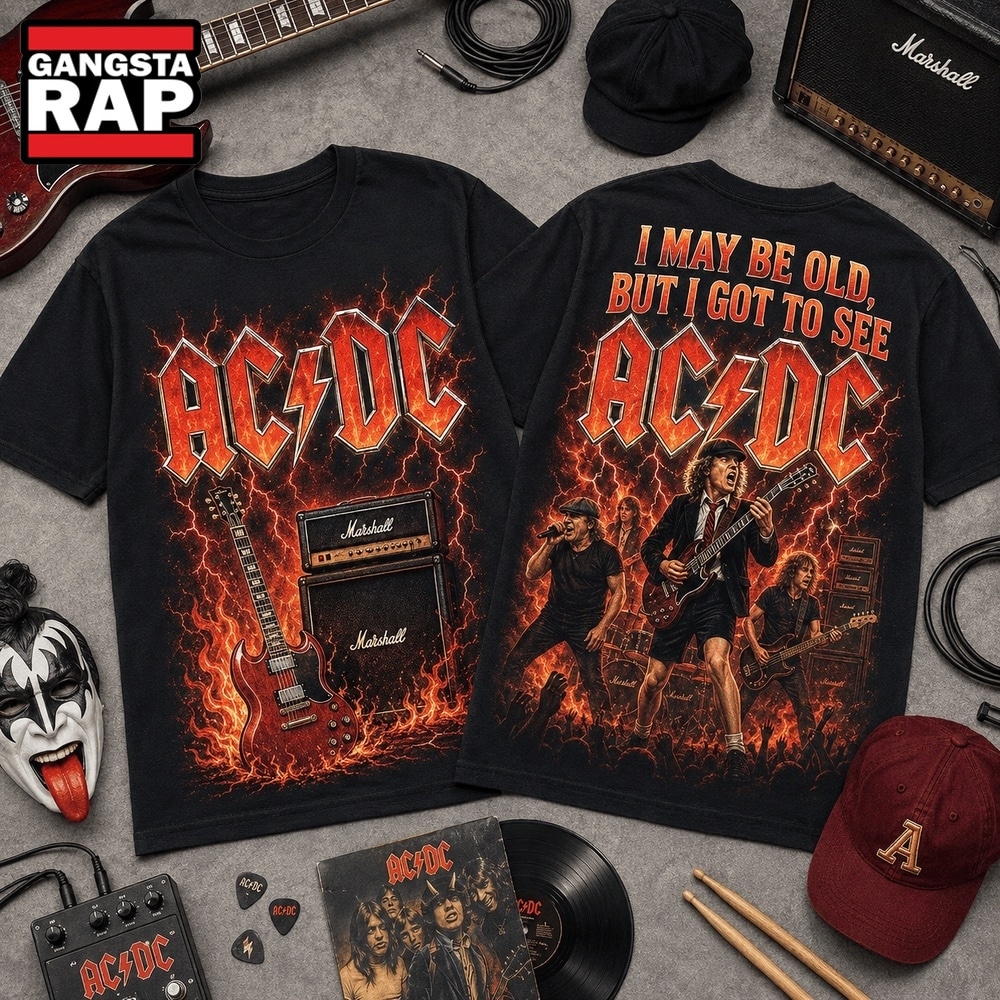 Vintage ACDC I May Be Old Graphic 3D Shirt , Music Trend Shirt Vintage Acdc I May BE Old Graphic 3D Shirt