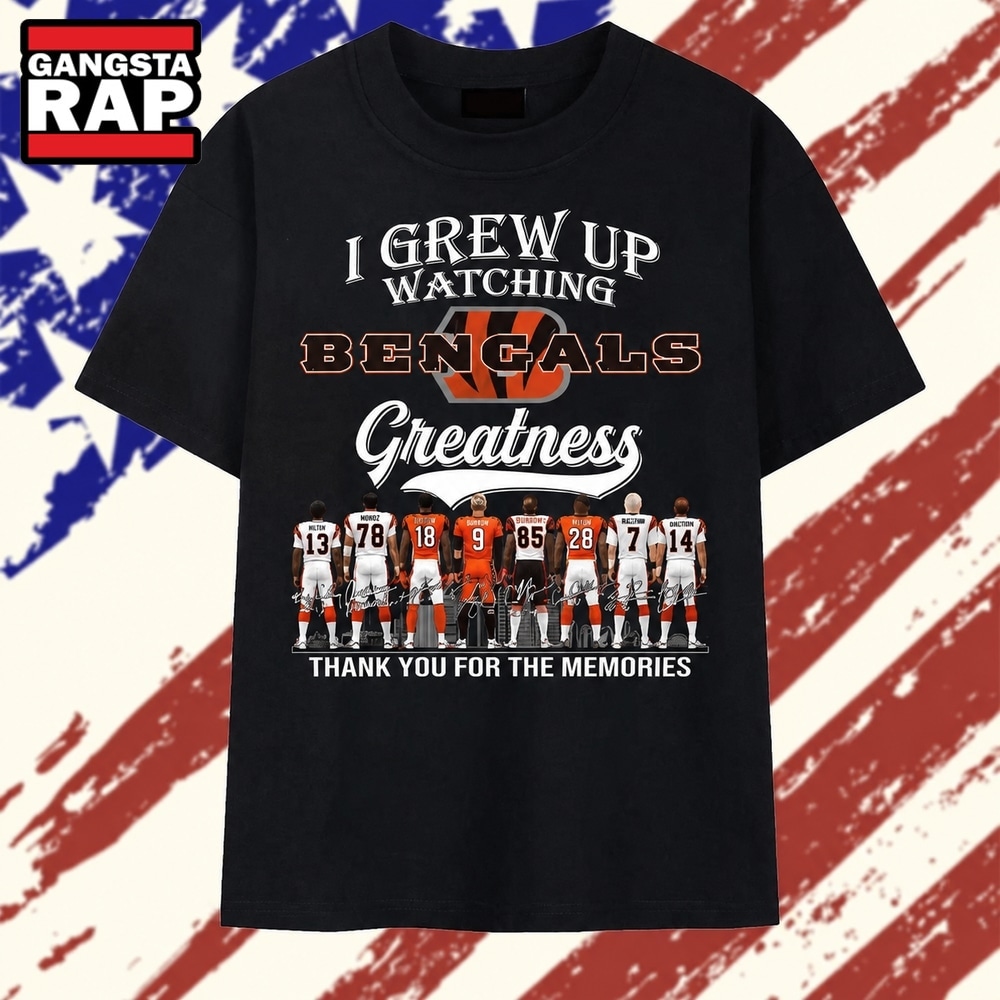 Vintage Cincinnati Bengals I Grew Up Watching Greatness Signatures T Shirt, Trending 2D Shirt Vintage Cincinnati Bengals I Grew Up Watching Greatness Signatures T Shirt, Trending 2D Shirt