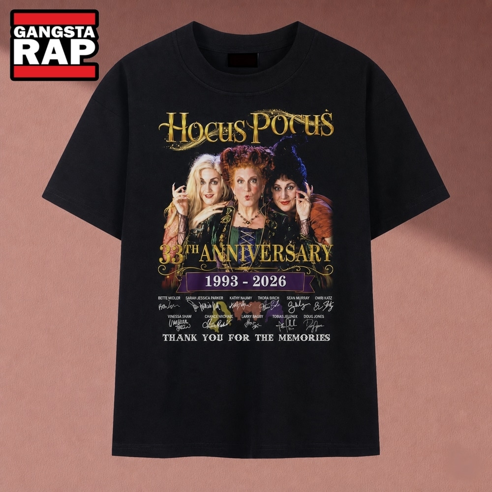 Vintage Hocus Pocus 33rd Anniversary 1993 2026 Signatures T Shirt, Music 2D Shirt Vintage Hocus Pocus 33rd Anniversary 1993 2026 Signatures T Shirt, Music 2D Shirt