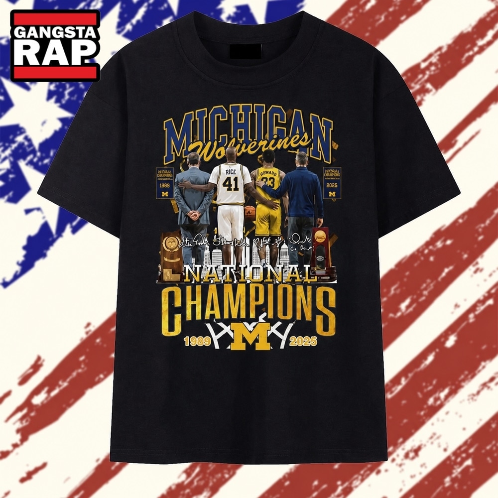 Vintage Michigan Wolverines National Champions Signatures Basketball T Shirt , Trending 2D Shirt Vintage Michigan Wolverines National Champions Signatures Basketball T Shirt
