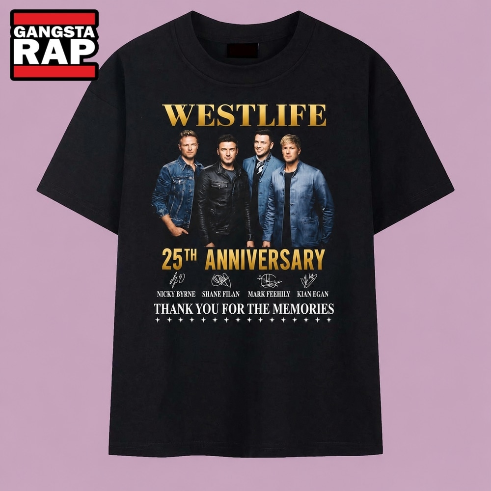Vintage Westlife 25th Anniversary Thank You For The Memories Signatures T Shirt, Music 2D Shirt Vintage Westlife 25th Anniversary Thank You For The Memories Signatures T Shirt, Music 2D Shirt