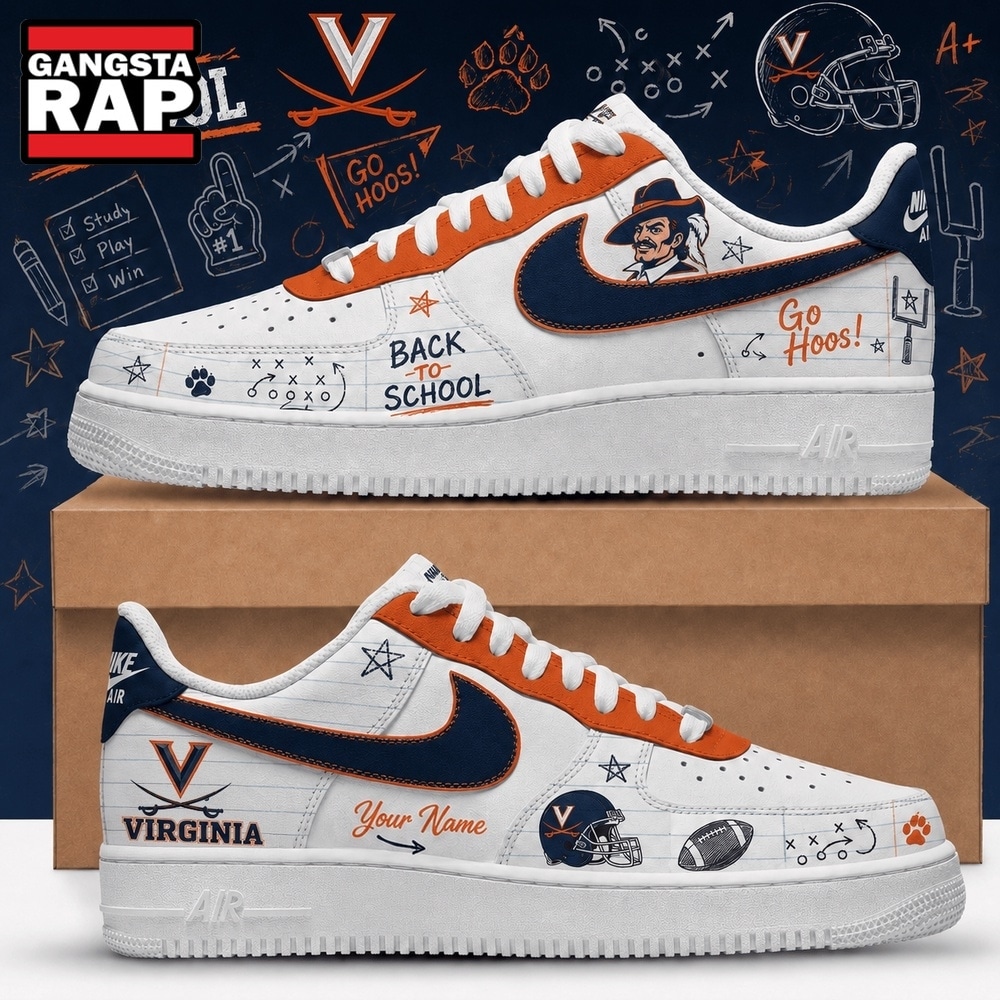 Virginia Cavaliers 2026 NCAA Football Back To School Air Force 1 Shoes Sneakers , NCAA Sport Sneakers Virginia Cavaliers 2026 Ncaa Football Back TO School Air Force 1 Shoes Sneakers
