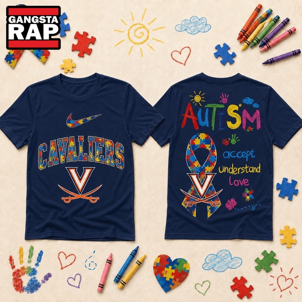 Virginia Cavaliers NCAA Autism Awareness Puzzle Ribbon T Shirt , NCAA 3D Shirt Virginia Cavaliers Ncaa Autism Awareness Puzzle Ribbon T Shirt