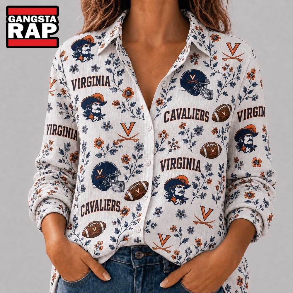 Virginia Cavaliers NCAA College Spirit Blossoms Women Casual Shirt, NCAA Women Casual Shirt Virginia Cavaliers NCAA College Spirit Blossoms Women Casual Shirt, NCAA Women Casual Shirt