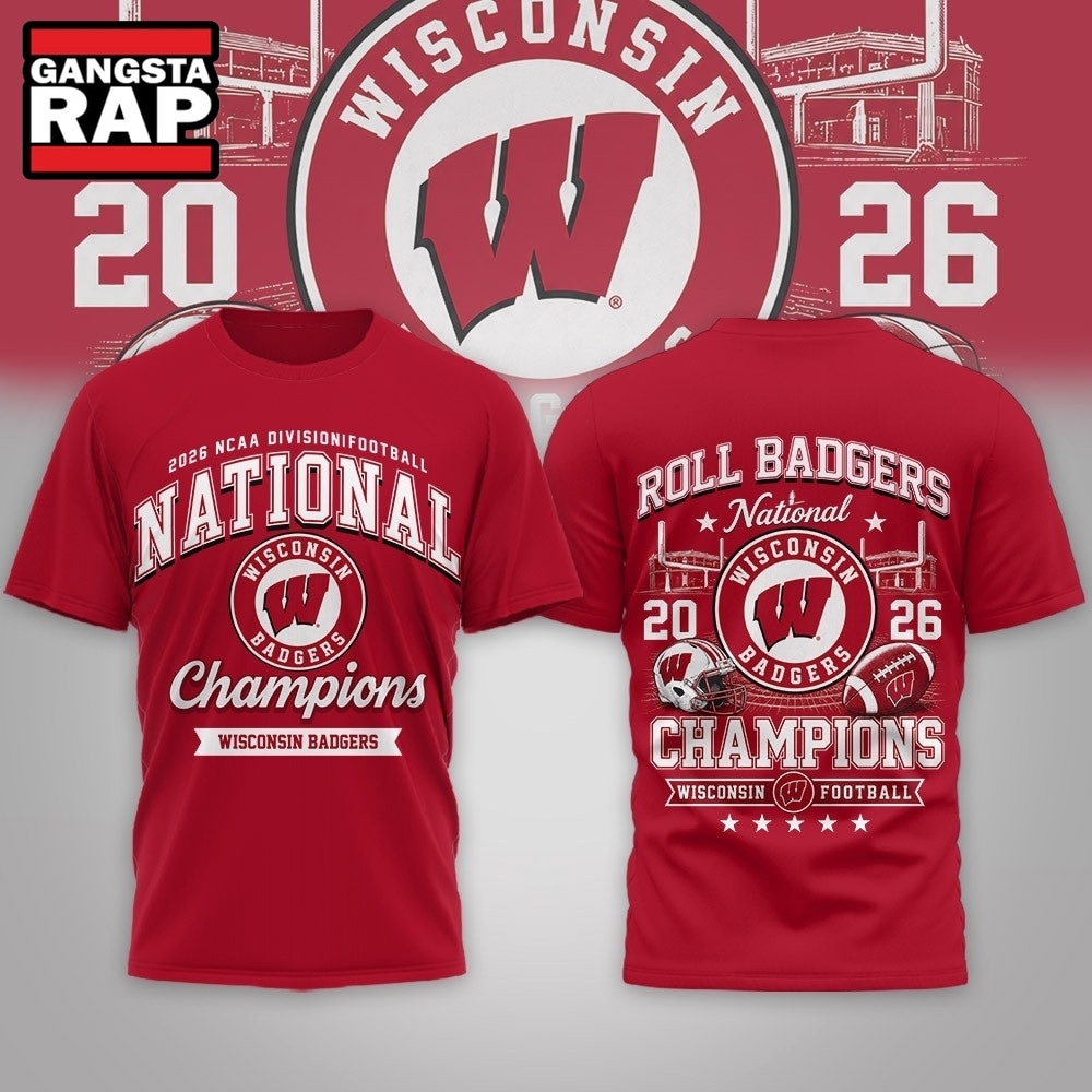 Wisconsin Badgers NCAA Road to Glory 2026 Football Champions 3D Shirt , NCAA 3D Shirt Wisconsin Badgers Ncaa Road TO Glory 2026 Football Champions 3D Shirt