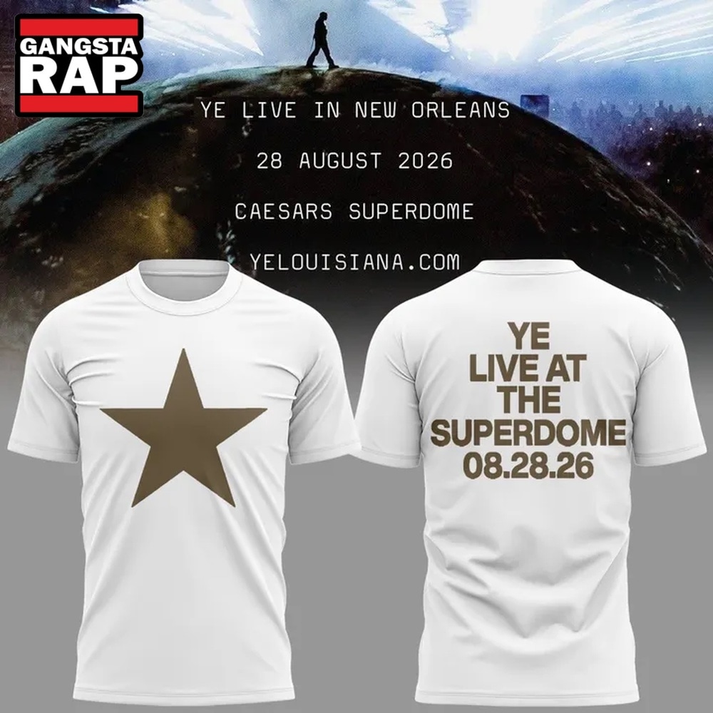Ye Live At The Superdome Shirt, 2026 Ye Live Concert Tour White T Shirt, Trending 3D Music Shirt YE Live AT The Superdome Shirt 2026 YE Live Concert Tour White T Shirt