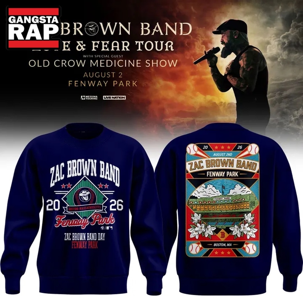 Zac Brown Band x Boston Red Sox Fenway Park Love & Fear Tour 2026 Navy Sweatshirt , Music Trending 3D Shirt Zac Brown Band X Boston Red Sox Fenway Park Love Fear Tour 2026 Navy Sweatshirt