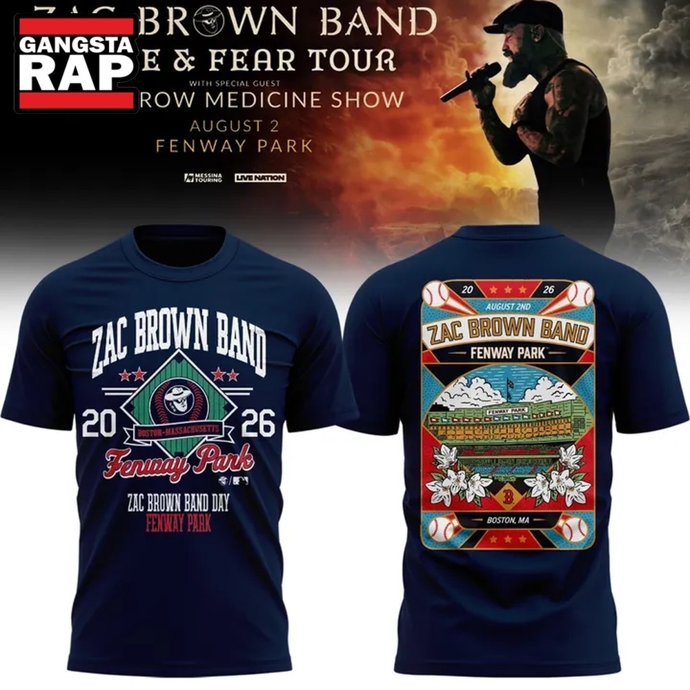 Zac Brown Band x Boston Red Sox Fenway Park Love & Fear Tour 2026 Navy T Shirt , Music Trending 3D Shirt Zac Brown Band X Boston Red Sox Fenway Park Love Fear Tour 2026 Navy T Shirt