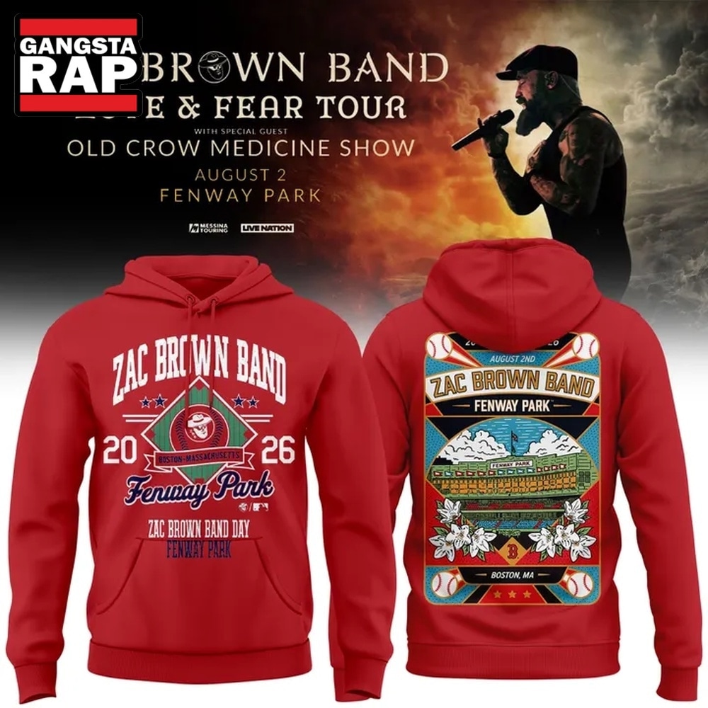 Zac Brown Band x Boston Red Sox Fenway Park Love & Fear Tour 2026 Red Hoodie , Music Trending 3D Shirt Zac Brown Band X Boston Red Sox Fenway Park Love Fear Tour 2026 Red Hoodie