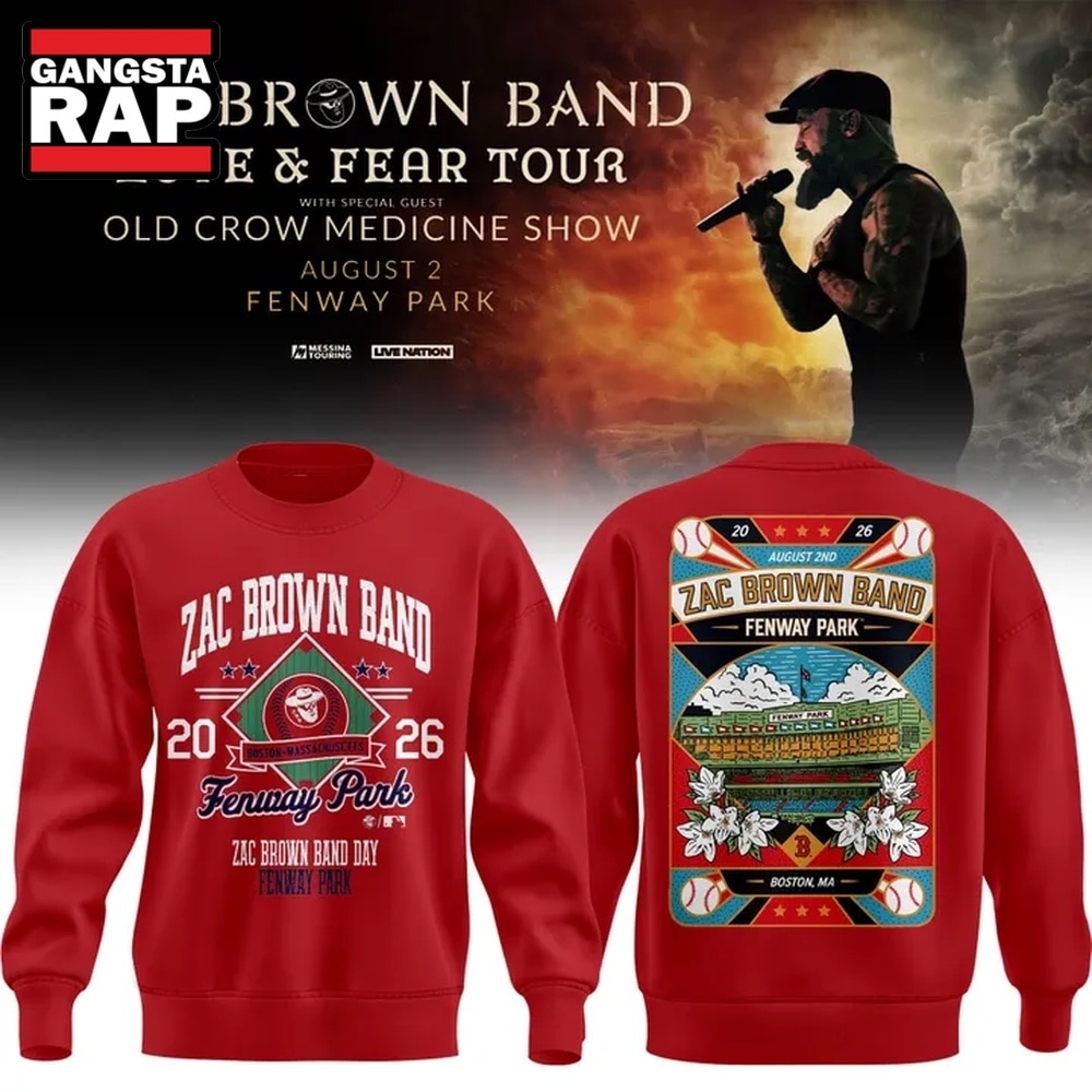 Zac Brown Band x Boston Red Sox Fenway Park Love & Fear Tour 2026 Red Sweatshirt , Music Trending 3D Shirt Zac Brown Band X Boston Red Sox Fenway Park Love Fear Tour 2026 Red Sweatshirt