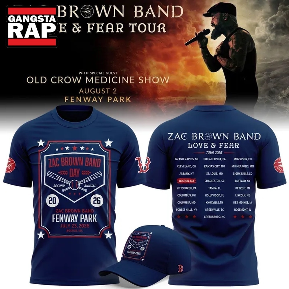 Zac Brown Band X Boston Red Sox Love & Fear Tour 2026 Fenway Park Limited Blue T Shirt , Music Trending 3D Shirt Zac Brown Band X Boston Red Sox Love Fear Tour 2026 Fenway Park Limited Blue T Shirt