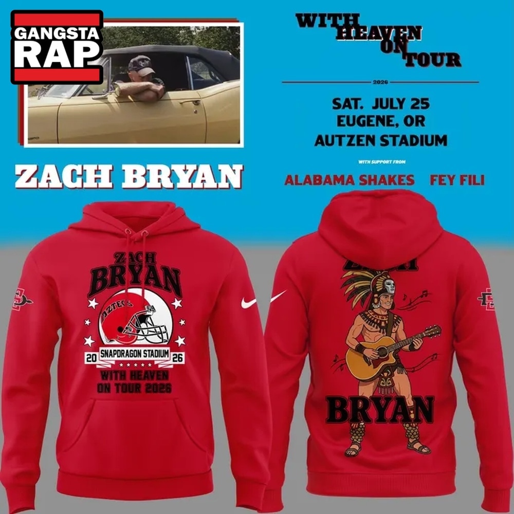 Zach Bryan x San Diego State With Heaven On Tour 2026 Mascot Design Limited Hoodie