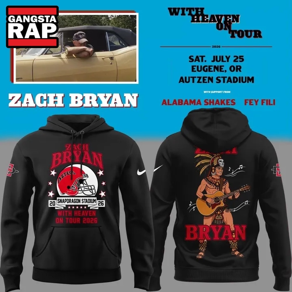 Zach Bryan x San Diego State With Heaven On Tour 2026 Mascot Design Spcecial New Hoodie