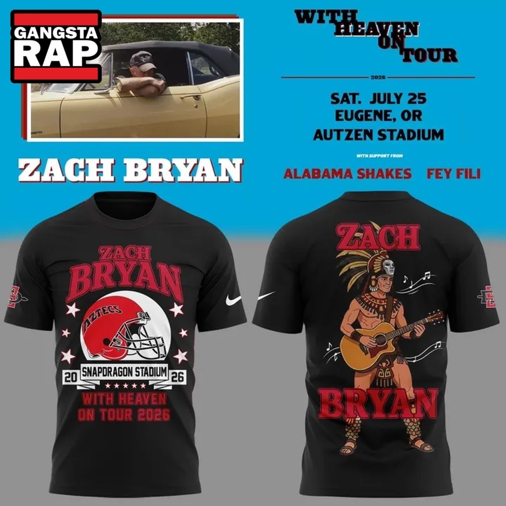 Zach Bryan x San Diego State With Heaven On Tour 2026 Mascot Design Spcecial New T Shirt