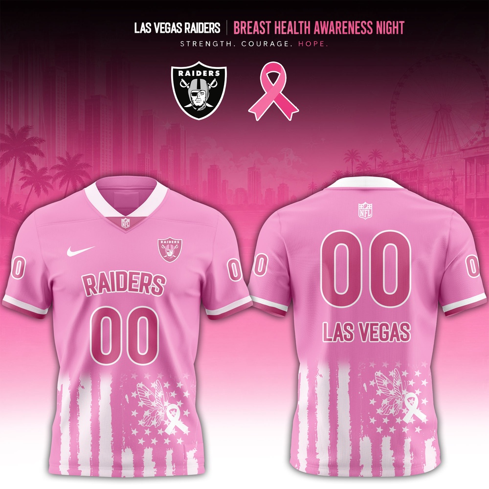 Las Vegas Raiders 2026 x Breast Health Awareness Night Limited Edition Football Jersey, Trending Football Jersey Las Vegas Raiders 2026 X Breast Health Awareness Night Limited Edition Football Jersey