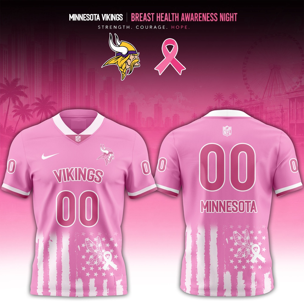 Minnesota Vikings 2026 x Breast Health Awareness Night Limited Edition Football Jersey, Trending Football Jersey Minnesota Vikings 2026 X Breast Health Awareness Night Limited Edition Football Jersey