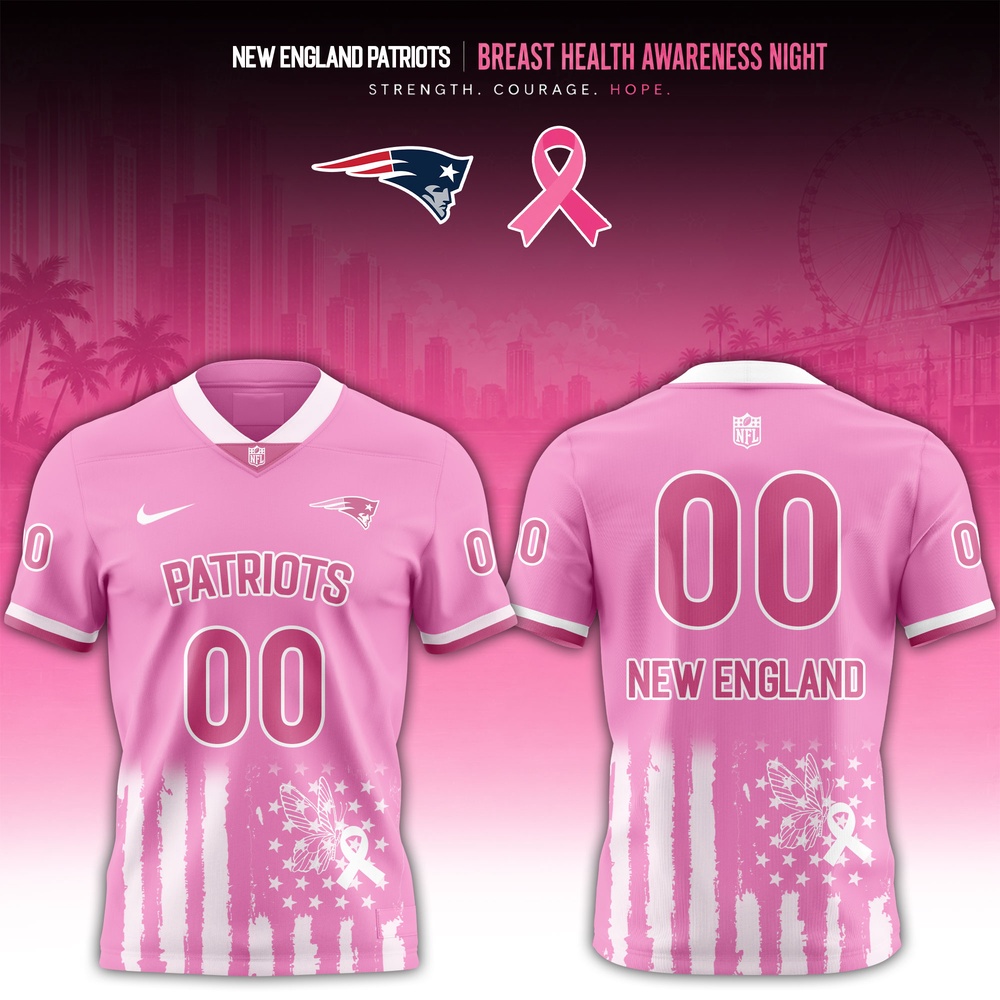 New England Patriots 2026 x Breast Health Awareness Night Limited Edition Football Jersey, Trending Football Jersey New England Patriots 2026 X Breast Health Awareness Night Limited Edition Football Jersey