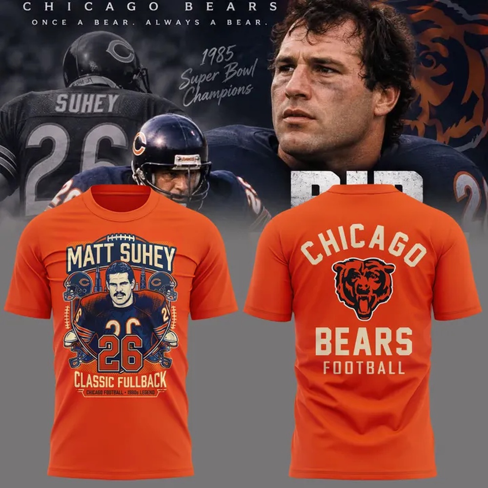 Matt Suhey Chicago Bears Always and Forever Thank You For Your Memories Orange 3D Shirt, Trending Design Shirt