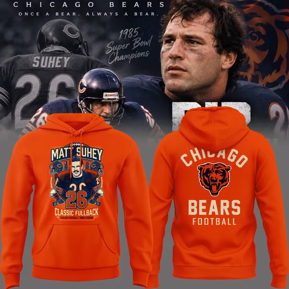 Matt Suhey Chicago Bears Always and Forever Thank You For Your Memories Special Orange Hoodie, Trending Design Shirt