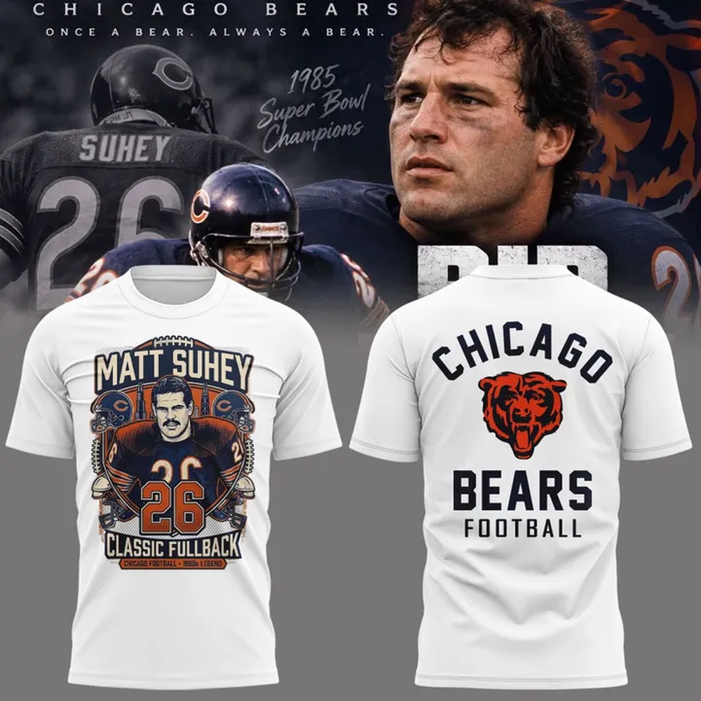 Matt Suhey Chicago Bears Always and Forever Thank You For Your Memories White 3D Shirt, Trending Design Shirt
