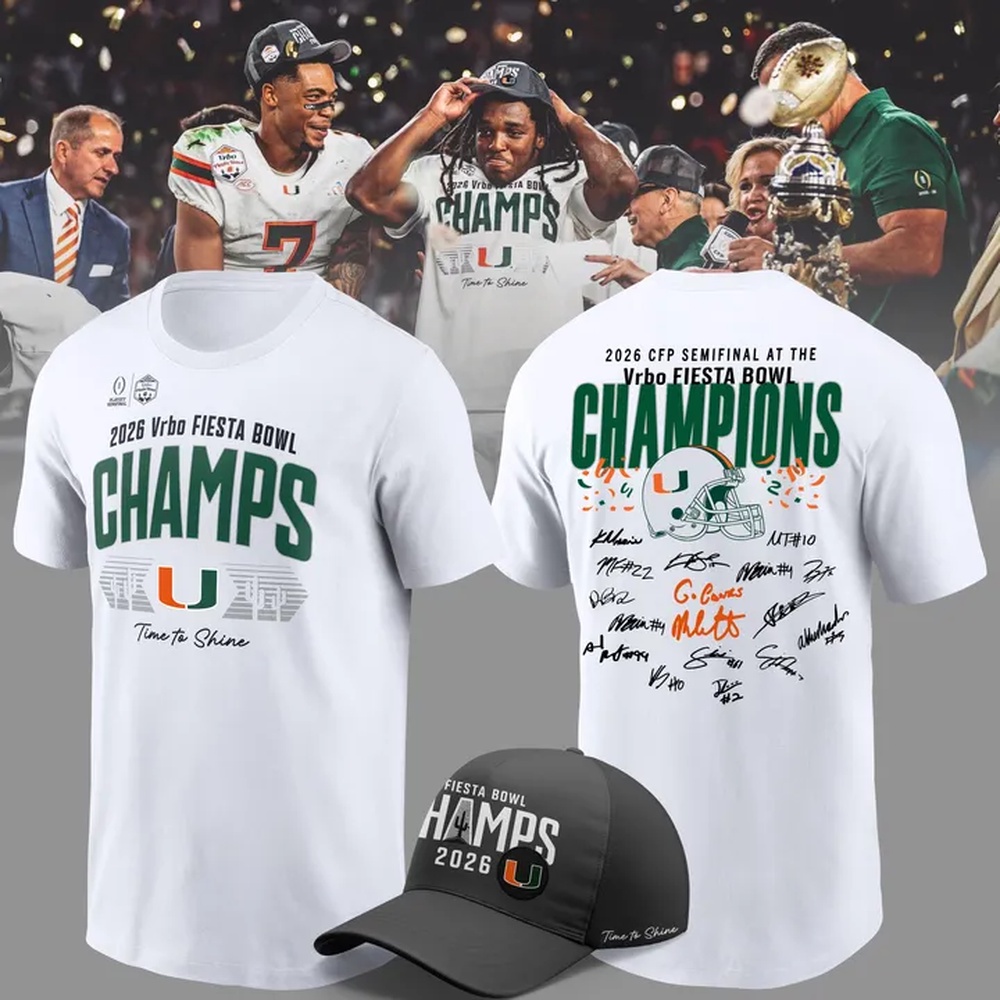 Miami Hurricanes College Football Playoff 2026 Fiesta Bowl Champions Locker Room Signature T Shirt, Trending Design Shirt Miami Hurricanes College Football Playoff 2026 Fiesta Bowl Champions Locker Room Signature T Shirt, Trending Design Shirt