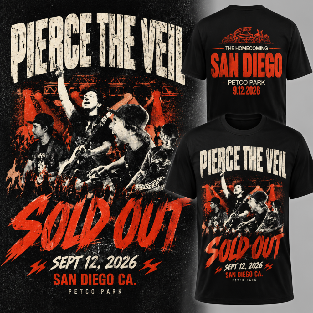 Pierce The Veil x San Diego Padres Petco Park I Can’t Hear You Tour Special New T Shirt, Trending 3D Music Shirt Pierce The Veil x San Diego Padres Petco Park I Can’t Hear You Tour Special New T Shirt, Trending 3D Music Shirt
