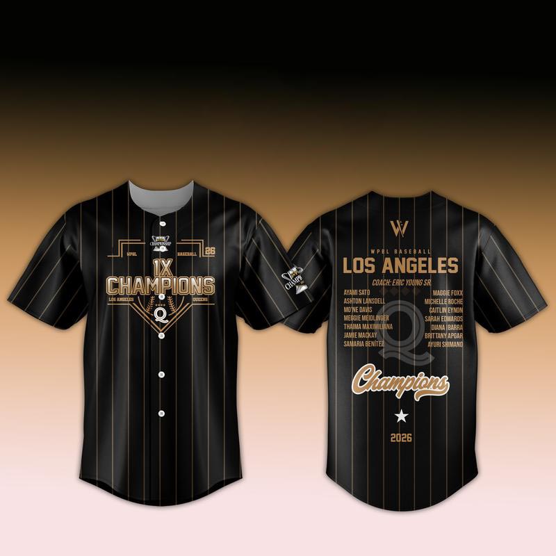 Los Angeles Queens Champions WPBL Baseball 2026 Limited Edition Black Baseball Jersey, Trending Baseball Jersey Los Angeles Queens Champions Wpbl Baseball 2026 Limited Edition Black Baseball Jersey