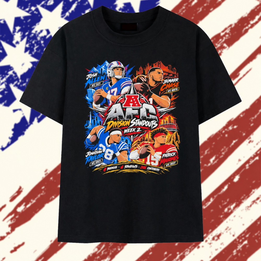 Josh Allen Ja’Marr Chase Jonathan Taylor and Patrick Mahomes AFC Division Standouts T Shirt, Trending 2D Shirt Josh Allen JA Marr Chase Jonathan Taylor And Patrick Mahomes Afc Division Standouts T Shirt