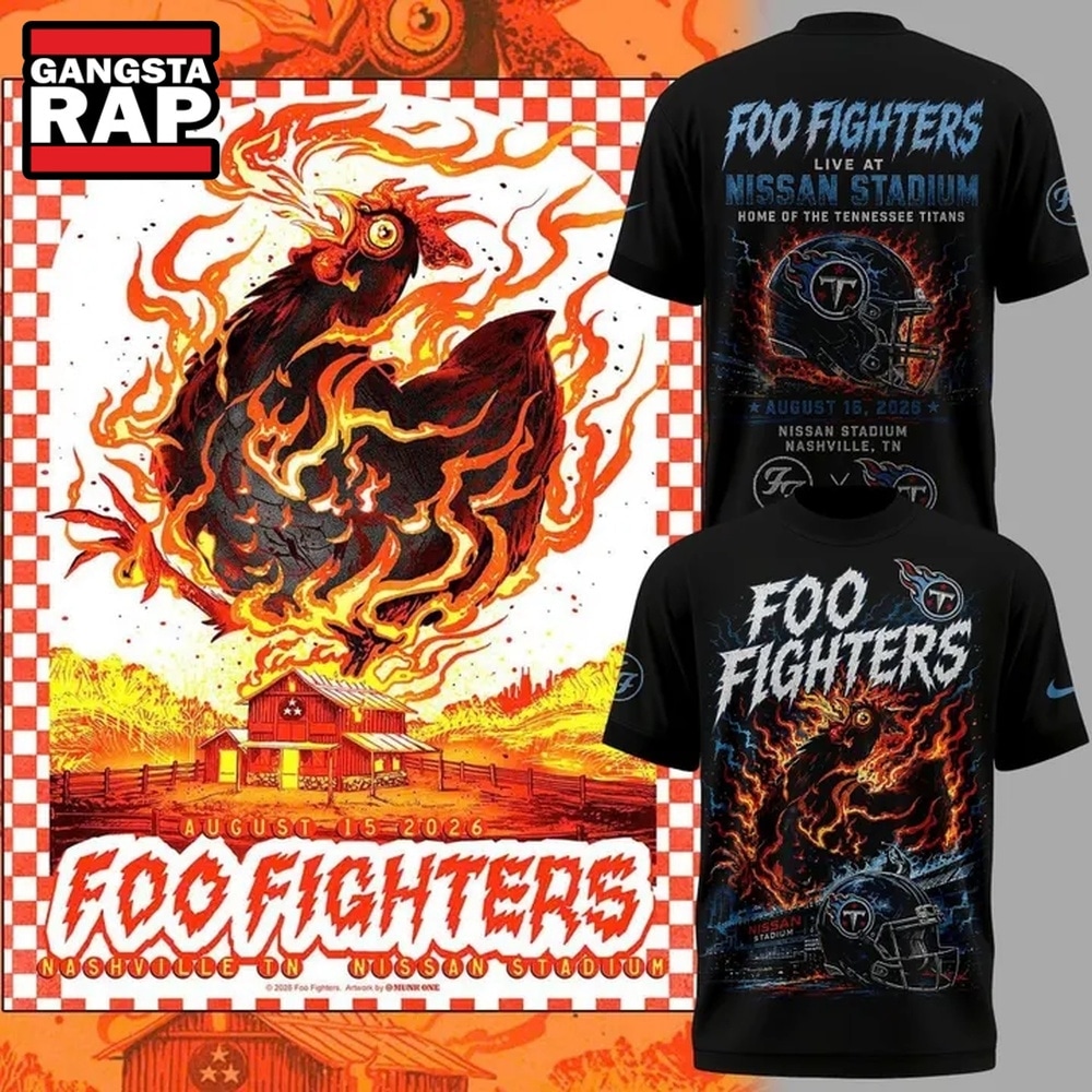 Where to Buy Foo Fighters Tennessee Titans Merch Fans Are Searching For 1 2026 Foo Fighters x Tennessee Titans T Shirt, Trending 3D Music Shirt