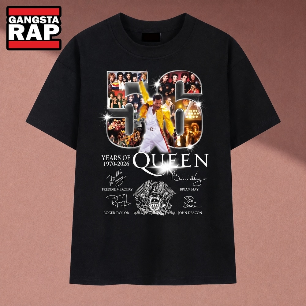 56 Years Of Queen 1970 2026 Signatures Rock Band T Shirt, Music 2D Shirt 56 Years Of Queen 1970 2026 Signatures Rock Band T Shirt, Music 2D Shirt
