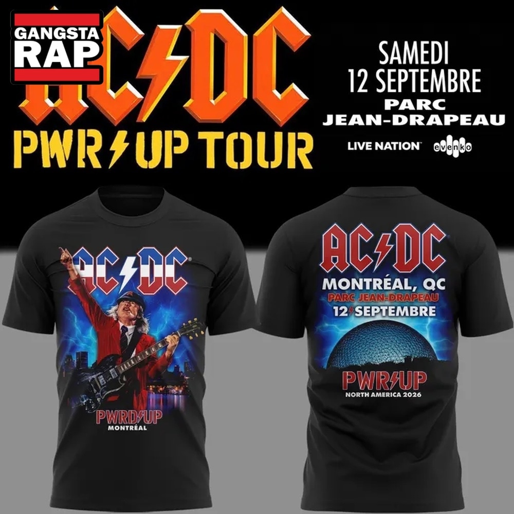 ACDC Exclusive Montreal Event Power Up Tour 2026 T Shirt, Trending 3D Music Shirt Acdc Exclusive Montreal Event Power UP Tour 2026 T Shirt