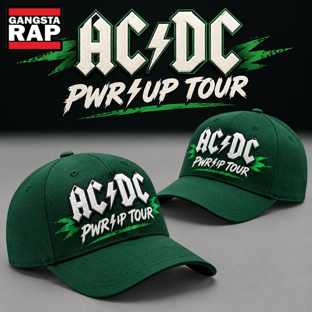 ACDC x New York Jets POWER UP TOUR 2026 Cap, Trendy Music Baseball Cap Acdc X New York Jets Power UP Tour 2026 Cap