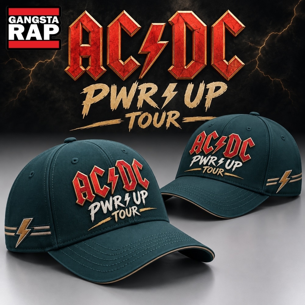 ACDC x Philadelphia Eagles POWER UP TOUR 2026 Cap, Trendy Music Baseball Cap Acdc X Philadelphia Eagles Power UP Tour 2026 Cap