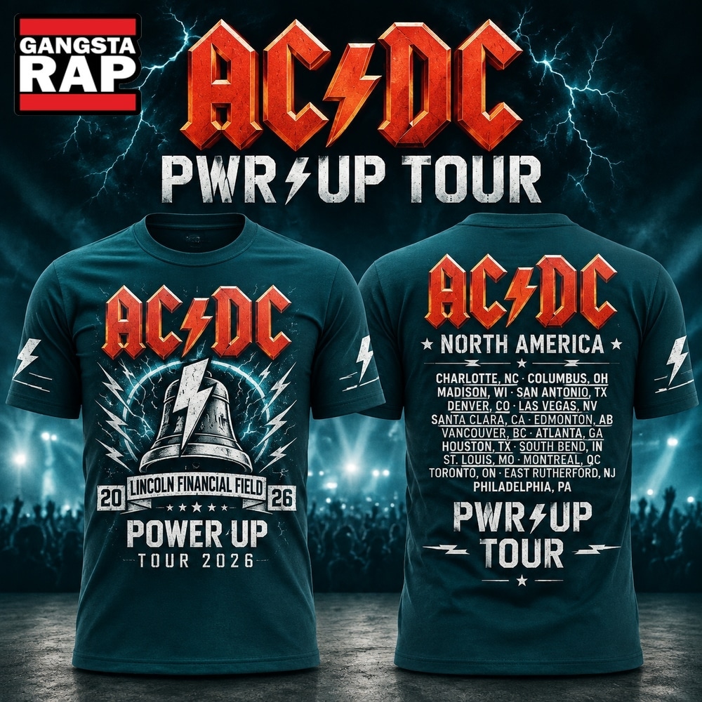 ACDC x Philadelphia Eagles POWER UP TOUR 2026 T Shirt, Trending Design Shirt Acdc X Philadelphia Eagles Power UP Tour 2026 T Shirt