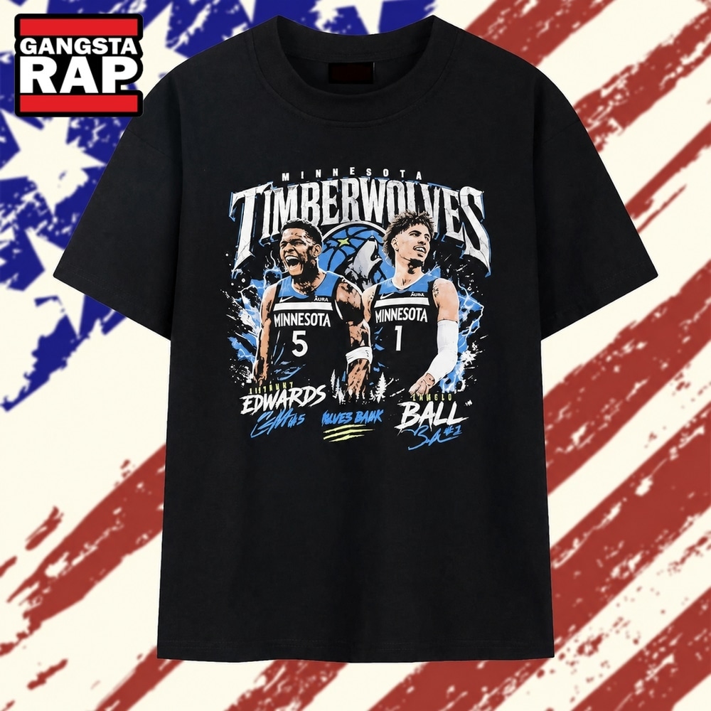 Anthony Edwards and LaMelo Ball Minnesota Timberwolves Wolves Back Signature T Shirt, Trending 2D Shirt Anthony Edwards and LaMelo Ball Minnesota Timberwolves Wolves Back Signature T Shirt, Trending 2D Shirt