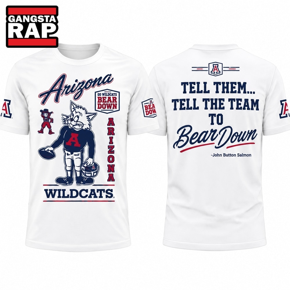 Arizona Wildcats 100 Years Bear Down Tell Them Tell The Team To White T Shirt, Trending Design Shirt Arizona Wildcats 100 Years Bear Down Tell Them Tell The Team TO White T Shirt