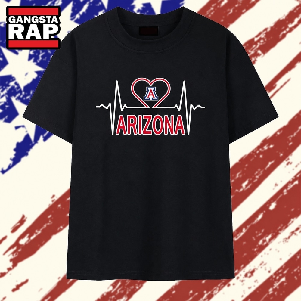 Arizona Wildcats Heartbeat Logo T Shirt, Trending 2D Shirt Arizona Wildcats Heartbeat Logo T Shirt