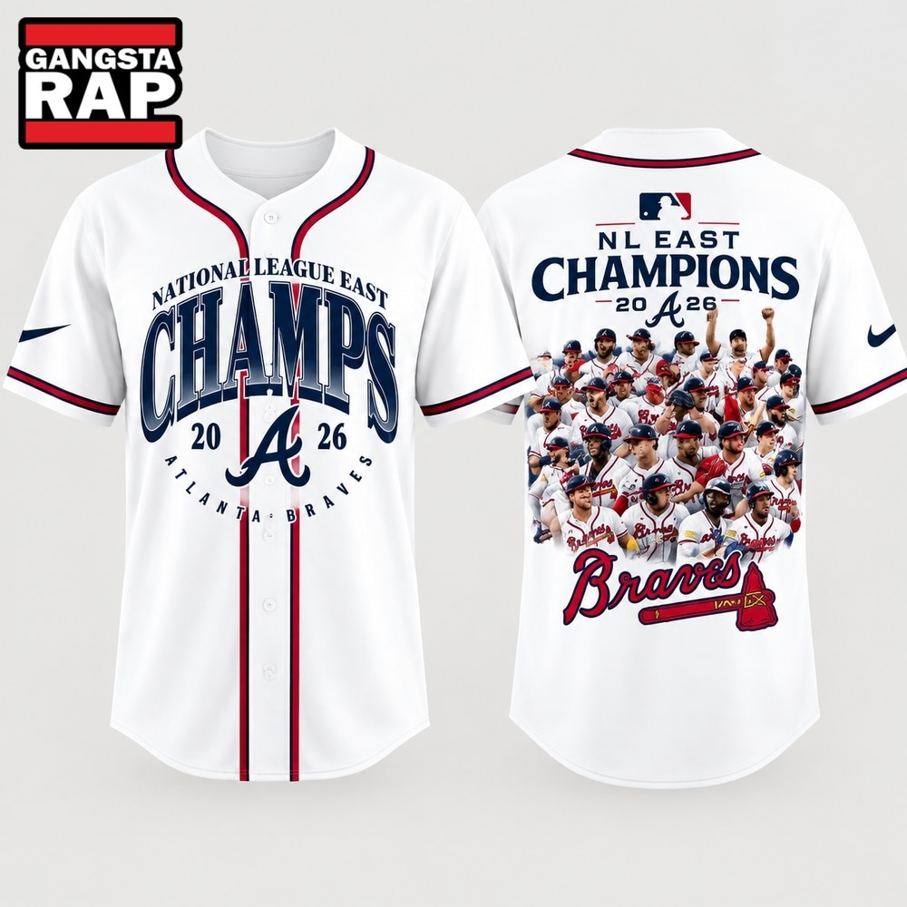 Atlanta Braves 2026 NL East Division Champions White Baseball Jersey, Trending Baseball Jersey Atlanta Braves 2026 NL East Division Champions White Baseball Jersey
