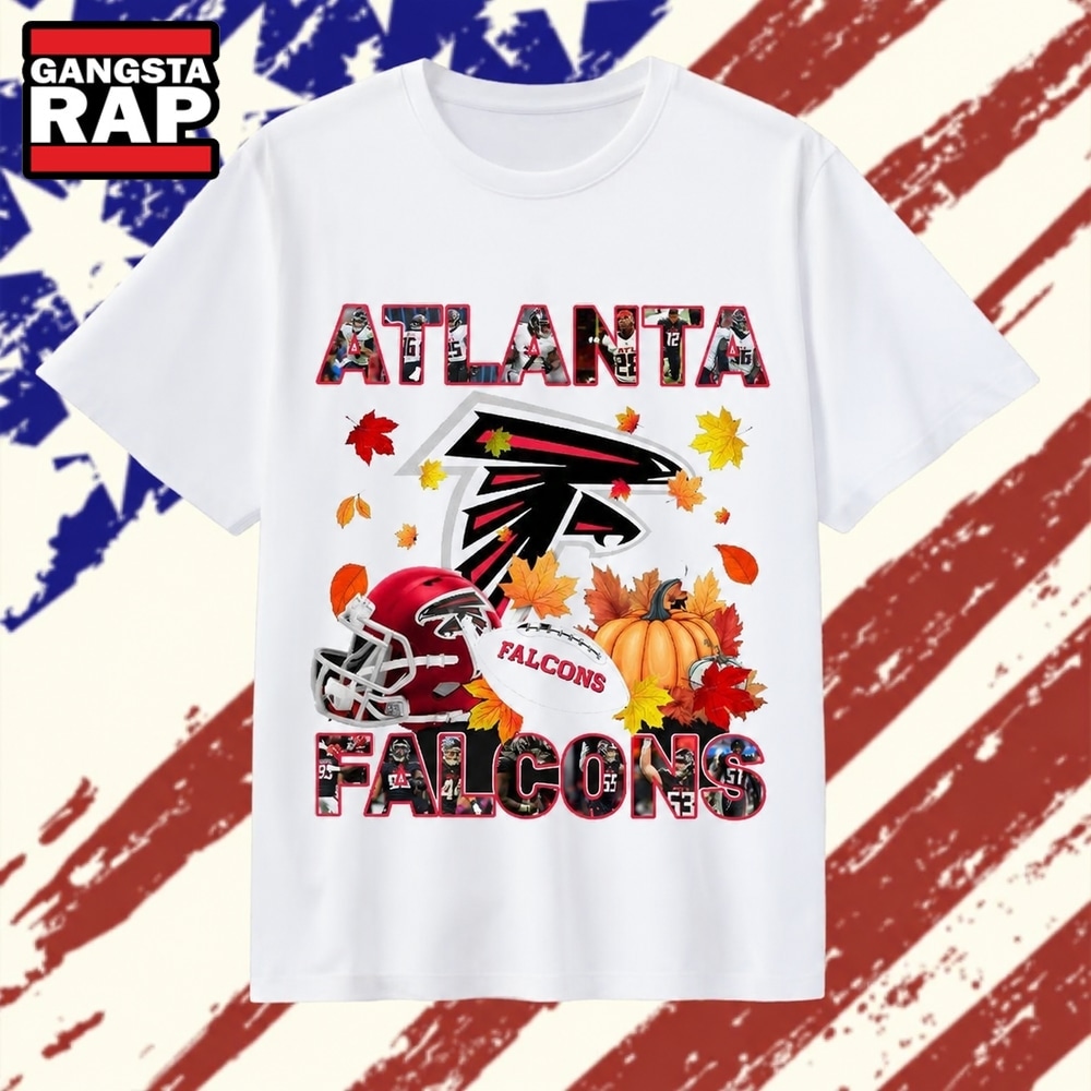 Atlanta Falcons Football Autumn Leaves Pumpkin Graphic T Shirt, Trending 2D Shirt Atlanta Falcons Football Autumn Leaves Pumpkin Graphic T Shirt