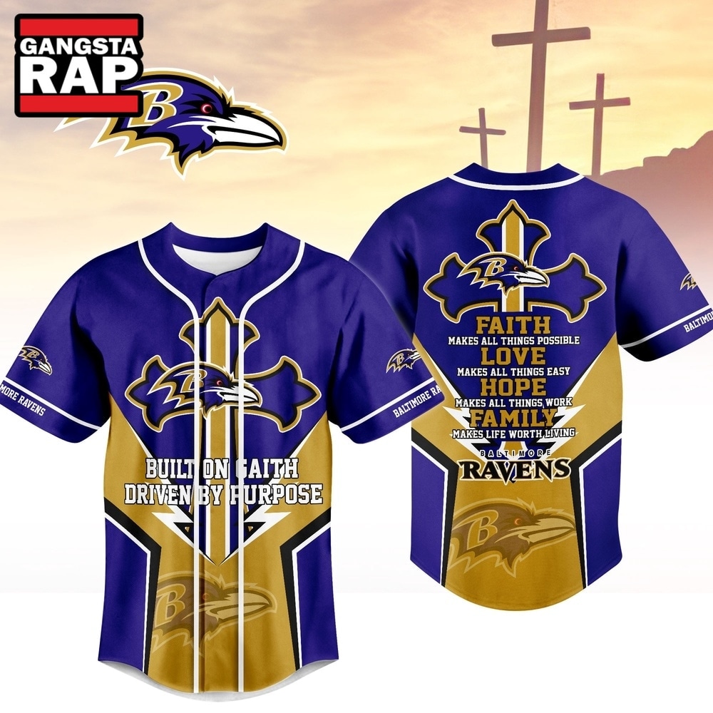 Baltimore Ravens NFL Blessed Beyond The Score Baseball Jersey, NFL Baseball Jersey Baltimore Ravens Nfl Blessed Beyond The Score Baseball Jersey