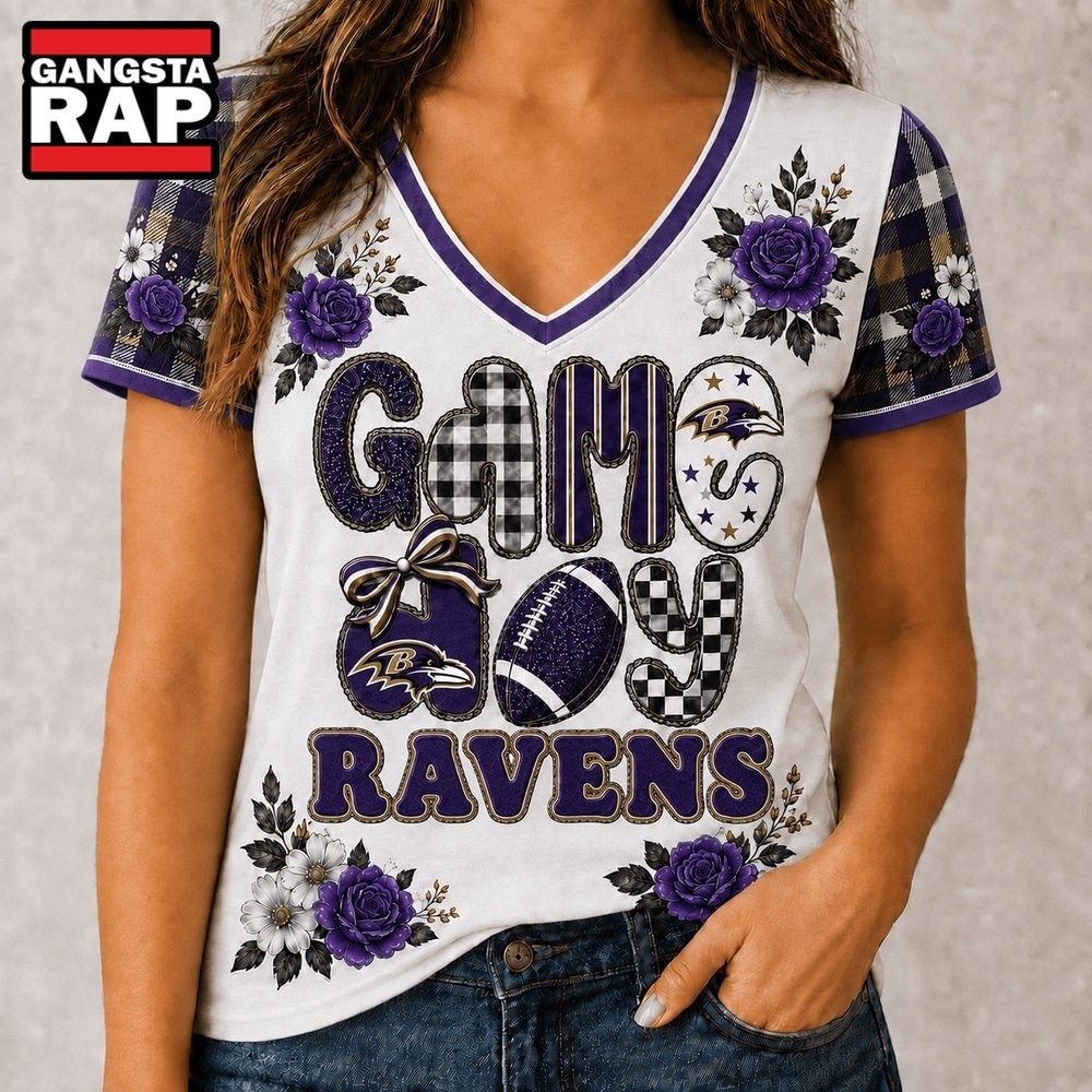 Baltimore Ravens NFL Football Flowers Team Pride V Neck T Shirt, NFL V Neck T-Shirt Baltimore Ravens NFL Football Flowers Team Pride V Neck T Shirt, NFL V Neck T-Shirt