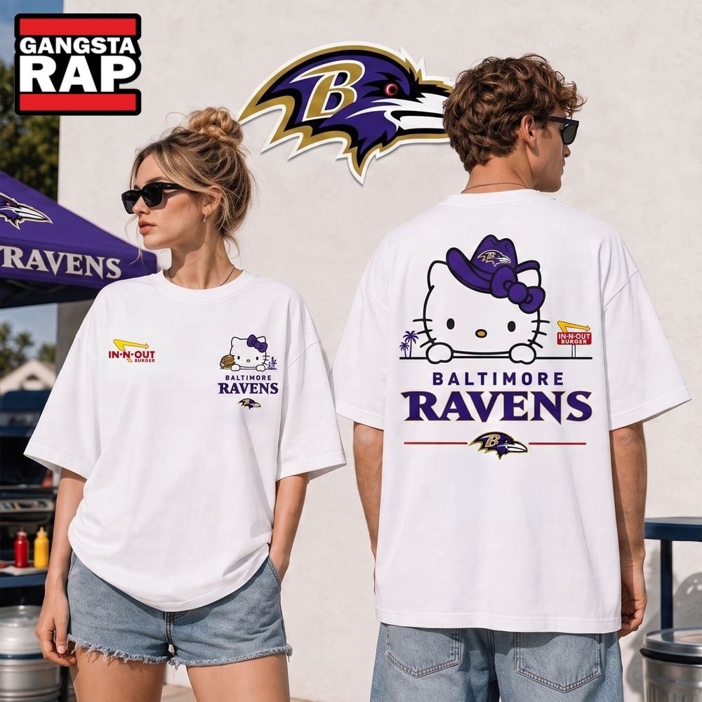 Baltimore Ravens NFL Kitty Burger Game Day Unisex 3D Shirt, Football New Design Shirt Baltimore Ravens NFL Kitty Burger Game Day Unisex 3D Shirt, Football New Design Shirt