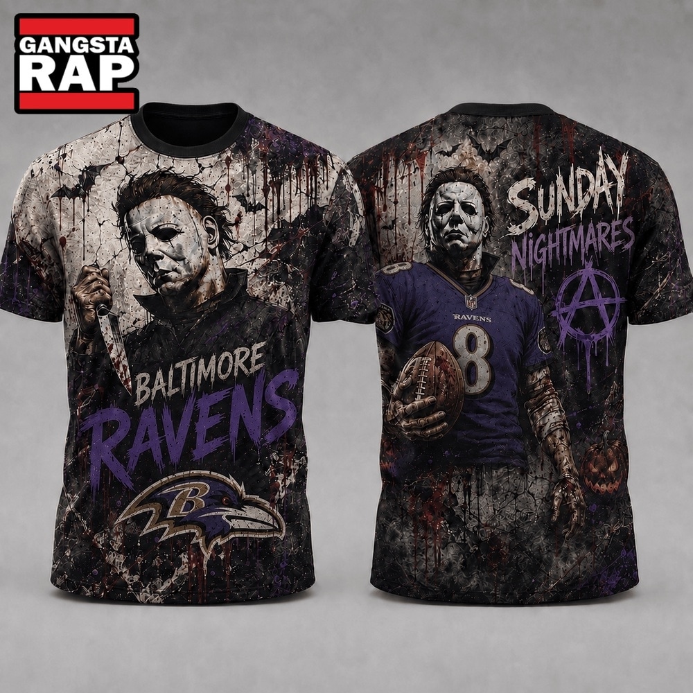 Baltimore Ravens NFL Michael Myers Sunday Nightmares Horror Halloween 3D T Shirt, Football New Design Shirt Baltimore Ravens NFL Michael Myers Sunday Nightmares Horror Halloween 3D T Shirt, Football New Design Shirt
