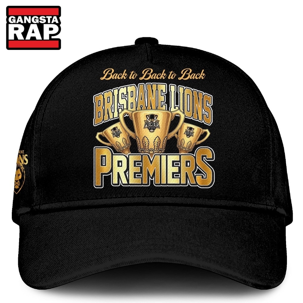 Brisbane Lions 2026 AFL Premiers Three Peat Black Cap, Trending Baseball Cap Brisbane Lions 2026 AFL Premiers Three Peat Black Cap, Trending Baseball Cap