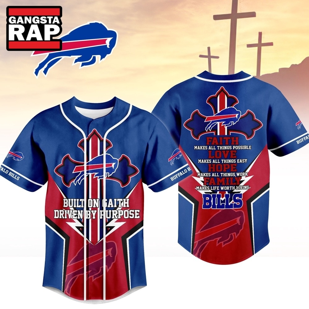 Buffalo Bills NFL Blessed Beyond The Score Baseball Jersey, NFL Baseball Jersey Buffalo Bills Nfl Blessed Beyond The Score Baseball Jersey