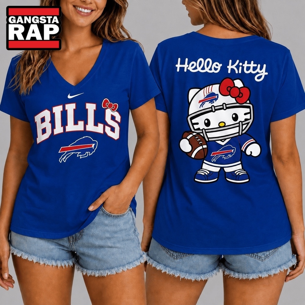 Buffalo Bills NFL Hello Kitty Football V Neck T Shirt, NFL V Neck T-Shirt Buffalo Bills NFL Hello Kitty Football V Neck T Shirt, NFL V Neck T-Shirt