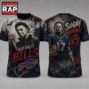 Buffalo Bills NFL Michael Myers Sunday Nightmares Horror Halloween 3D T Shirt, Football New Design Shirt Buffalo Bills Nfl Michael Myers Sunday Nightmares Horror Halloween 3D T Shirt