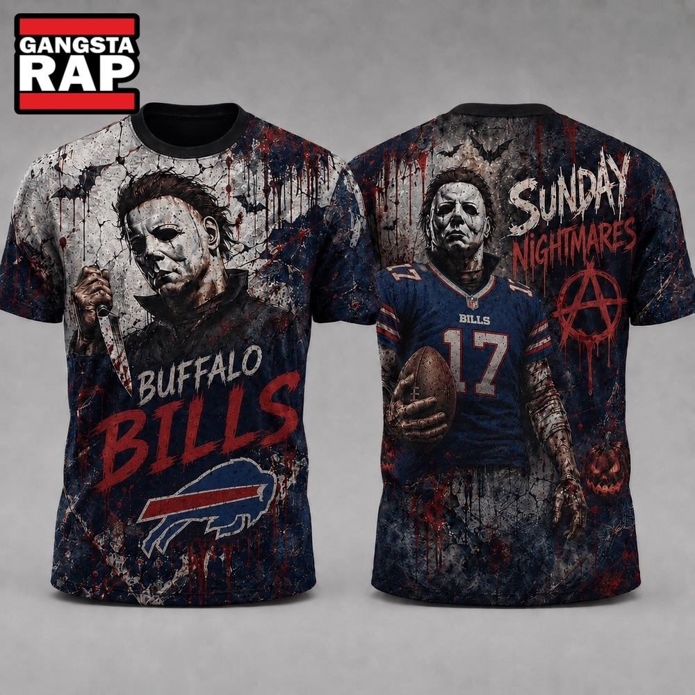 Buffalo Bills NFL Michael Myers Sunday Nightmares Horror Halloween 3D T Shirt, Football New Design Shirt Buffalo Bills NFL Michael Myers Sunday Nightmares Horror Halloween 3D T Shirt, Football New Design Shirt