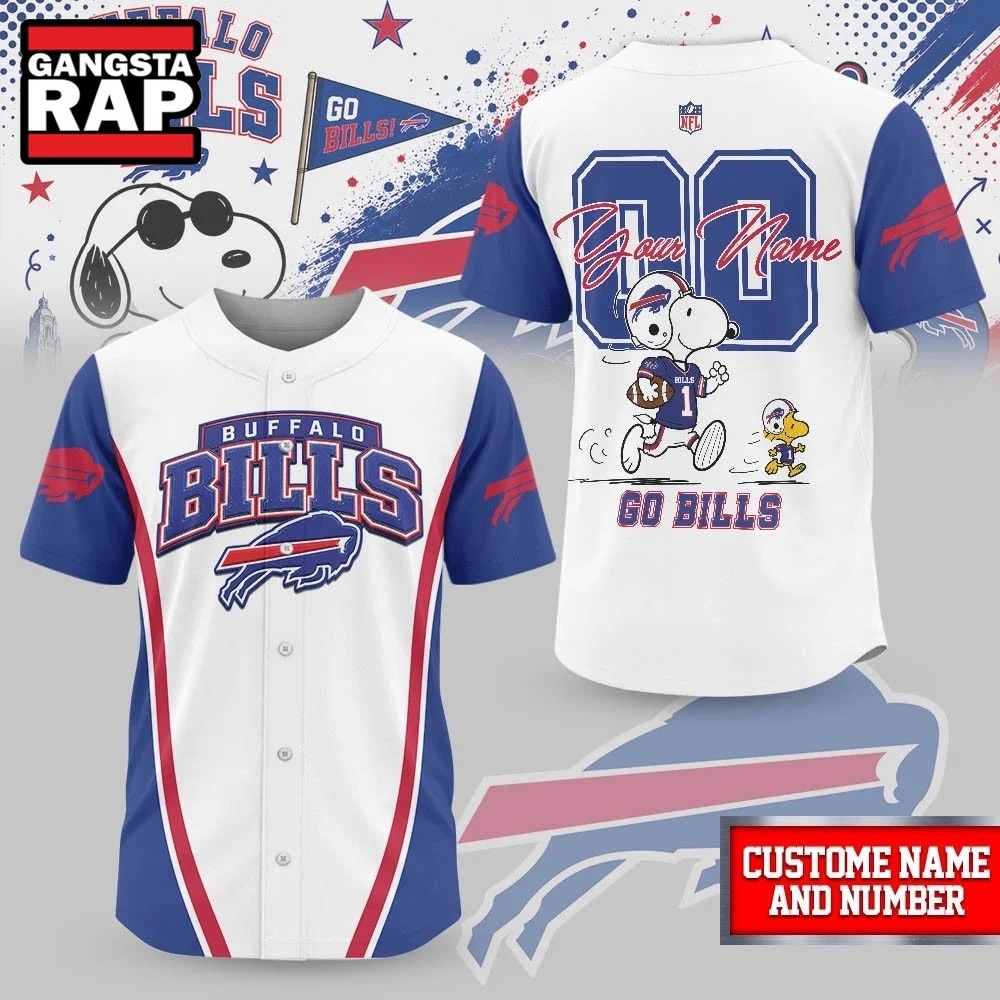 Buffalo Bills NFL Snoopy Ultimate Game Day Personalized Jersey Shirt, NFL Baseball Jersey Buffalo Bills Nfl Snoopy Ultimate Game Day Personalized Jersey Shirt