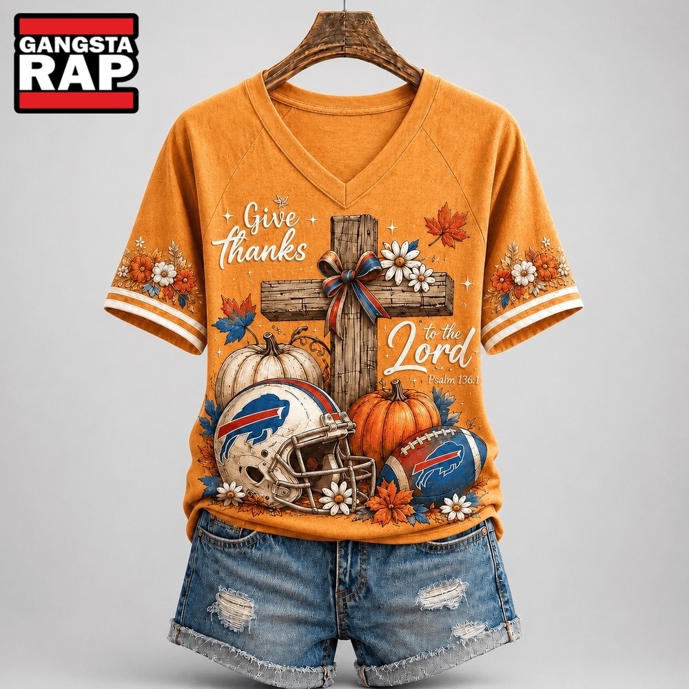 Buffalo Bills NFL Thanksgiving Faith And Football V Neck T Shirt, NFL V Neck T-Shirt Buffalo Bills NFL Thanksgiving Faith And Football V Neck T Shirt, NFL V Neck T-Shirt
